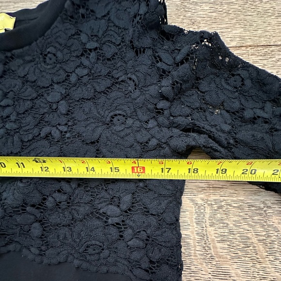 Anthropologie Maeve Lace Floral Black Top Blouse Sweatshirt small - Picture 10 of 16